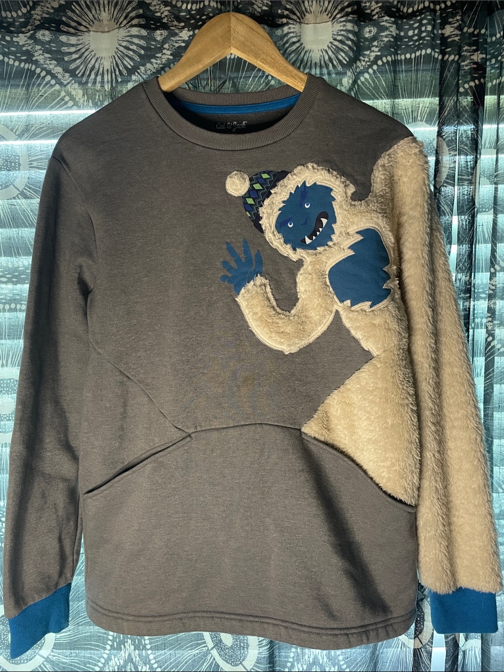 Cat & Jack  Crewneck Sweater with Fuzzy Yeti Appliqué